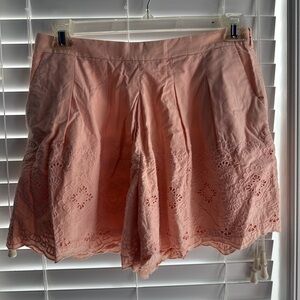 J. Crew Pink Skorts Lightweight Cotton Blend